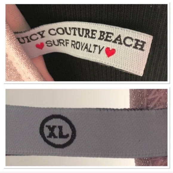 Juicy Couture Y2K pink sparkle string bikini XL